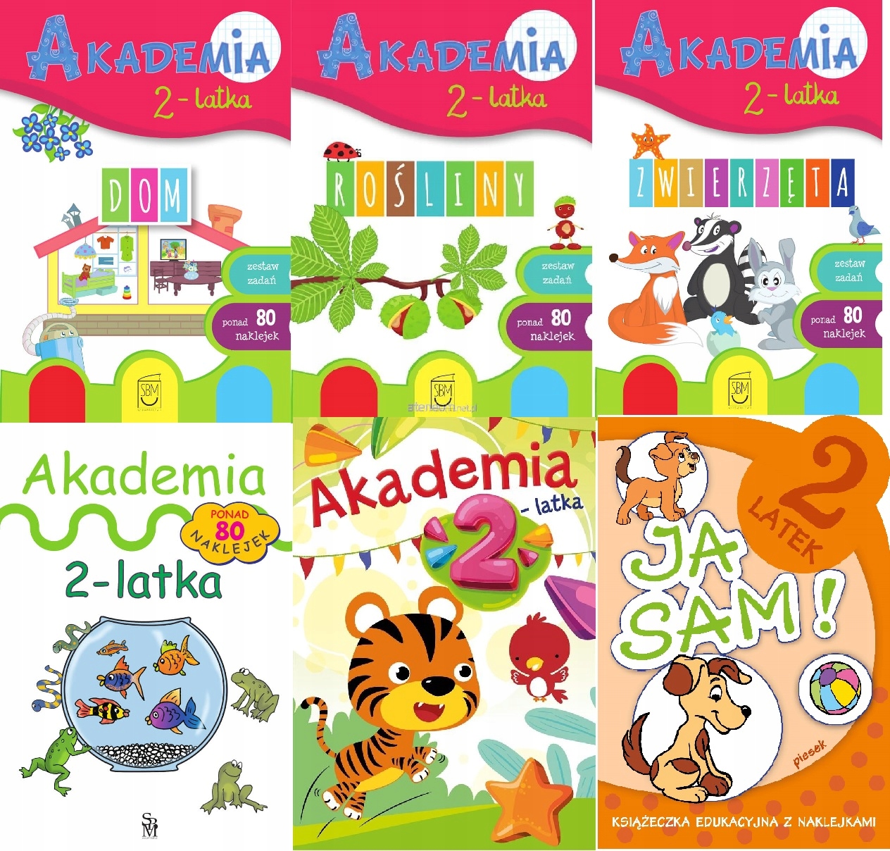 

komplet książeczek edukacyjnych 2-latek