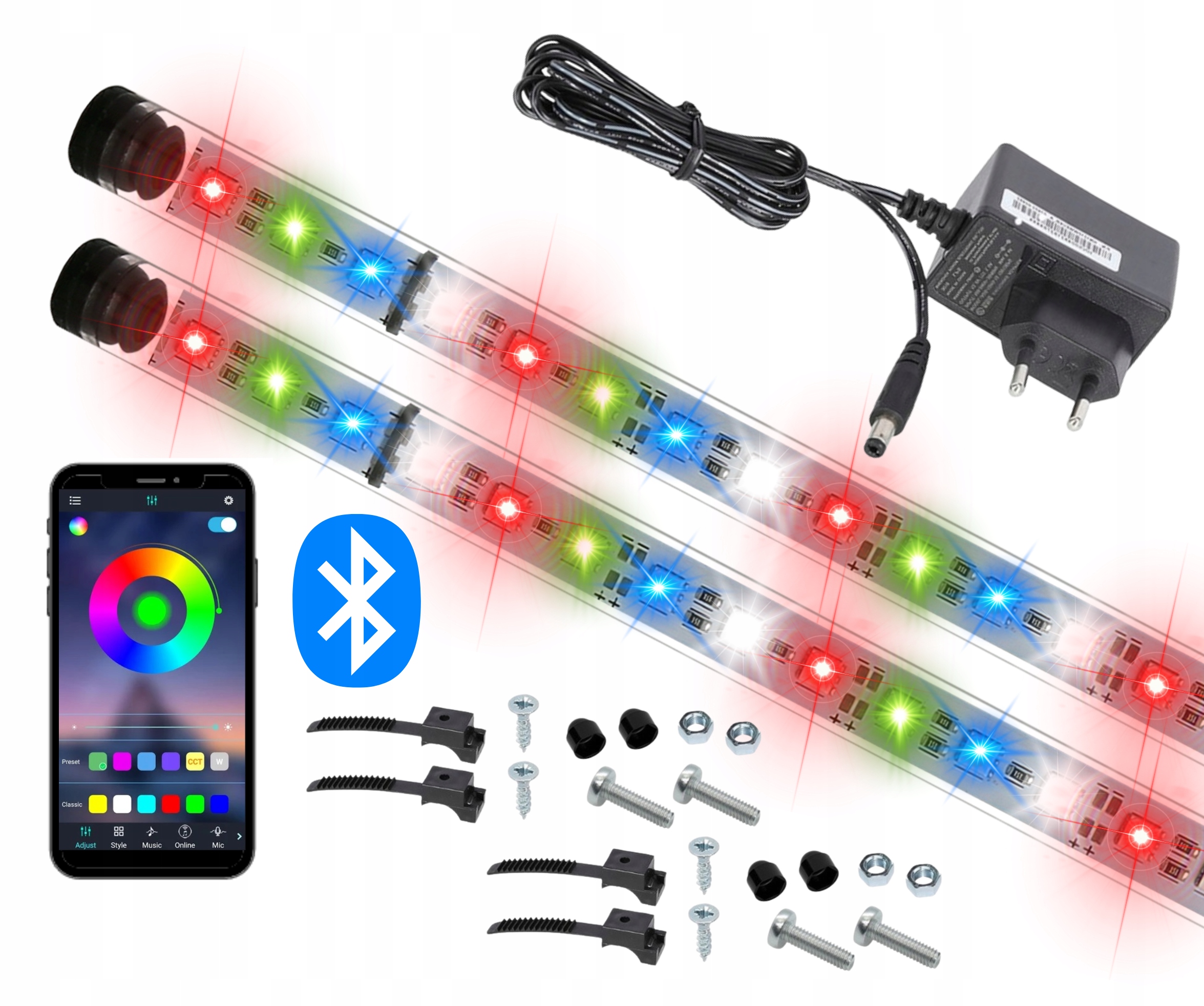 Levně Led Rgb akvárium 2x60 cm I+I Bluetooth