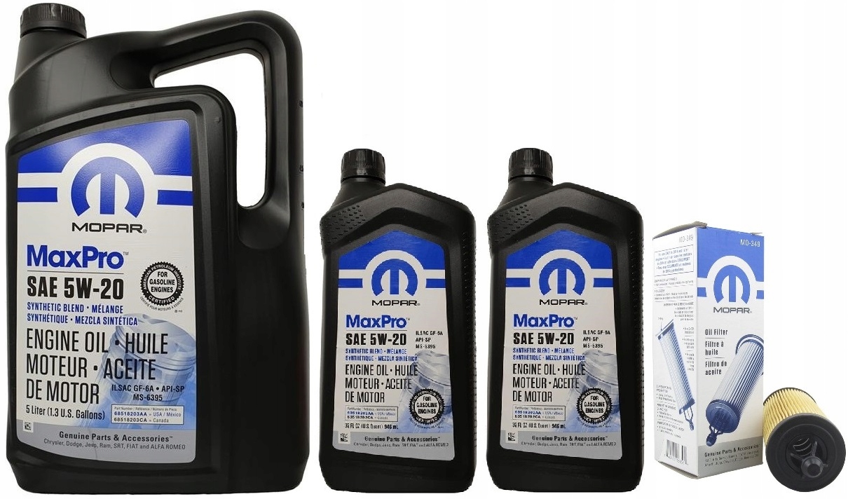 MOPAR 5W20 7L + FILTR 68191349AB CHRYSLER DODGE