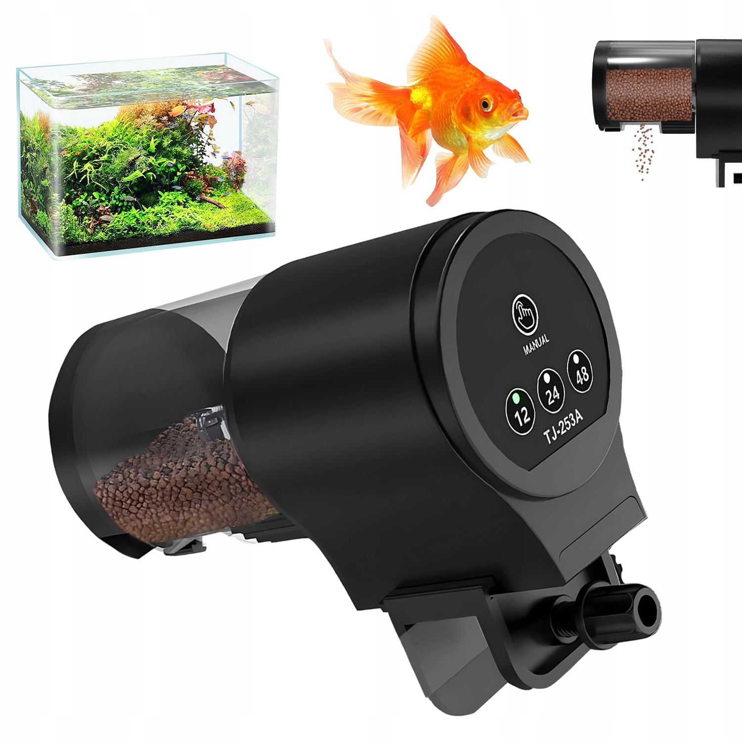 Krmítko Pro Ryby S Napájením 100 ML, 2V1 Porce Chráněné Před Poškozením