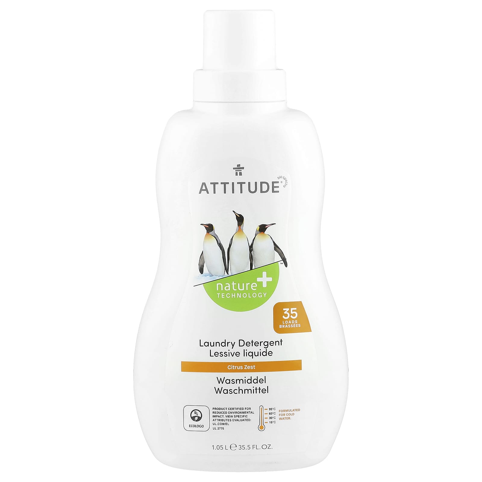 Attitude, Tekutý prací prostředek, Výrazné citrusy, 1,05 l
