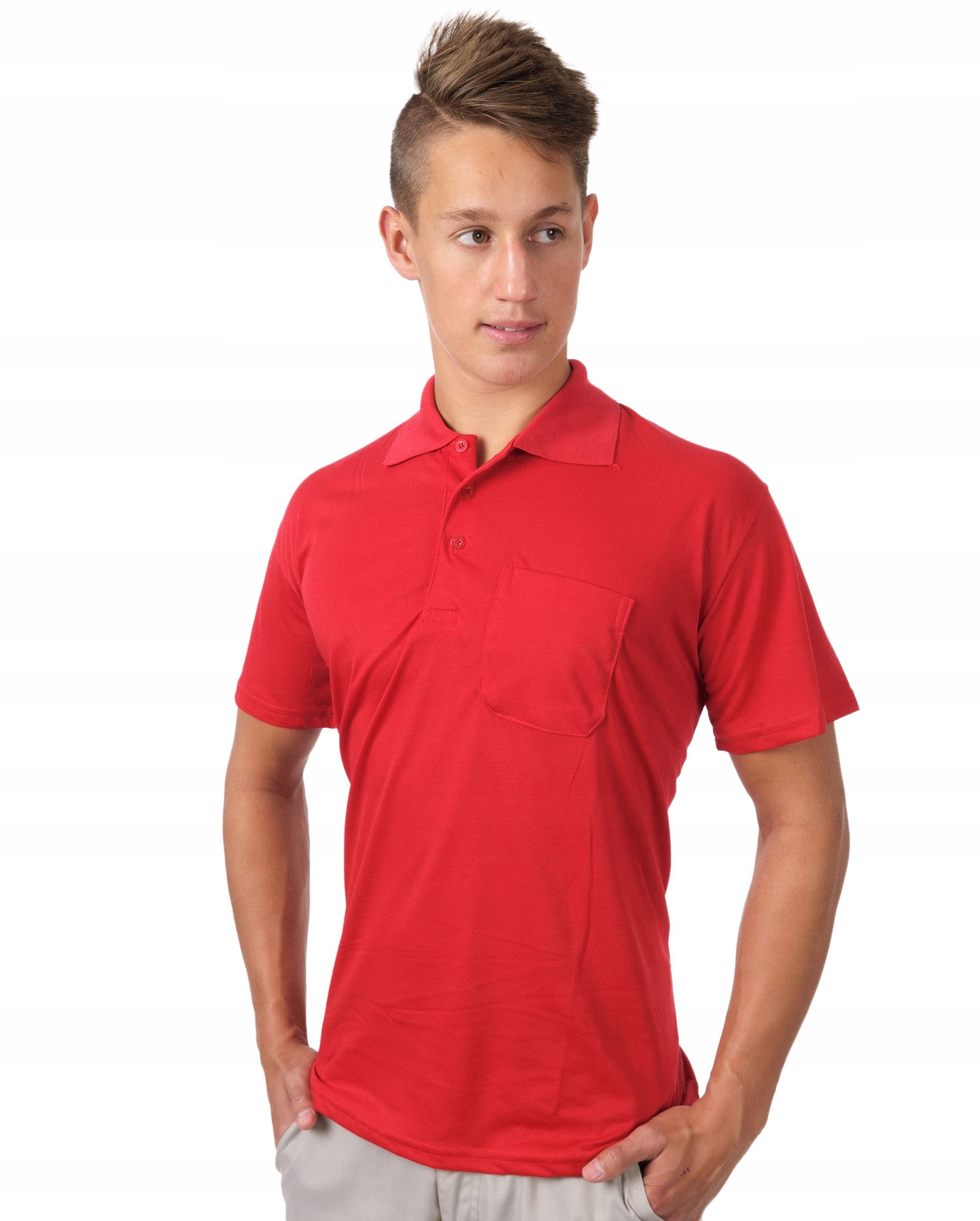 

Koszulka Polo Męska Polówka Bawełna 601 M czerwona