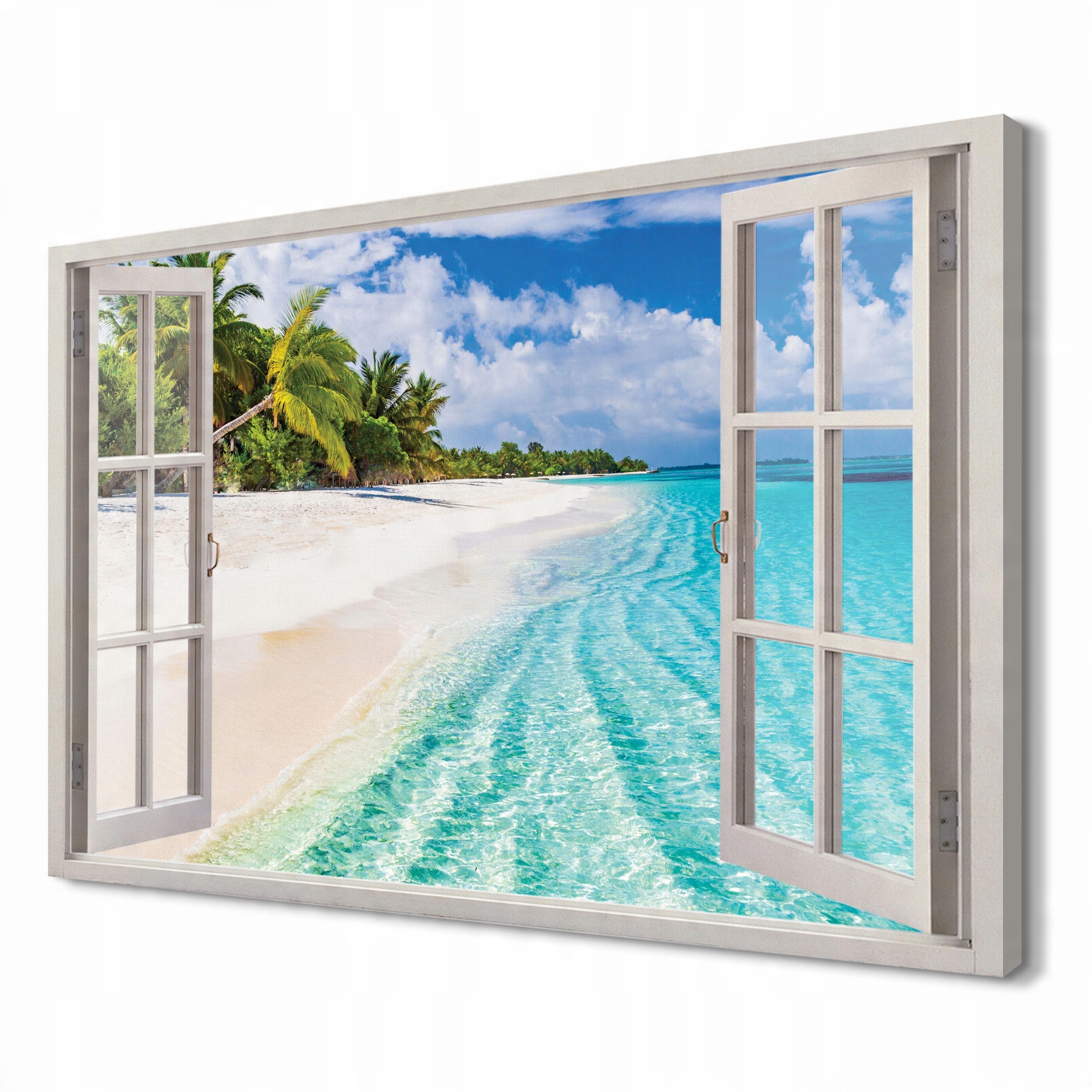 

Plaża Palmy Obraz okno canvas 3d 120x80 dekoracja