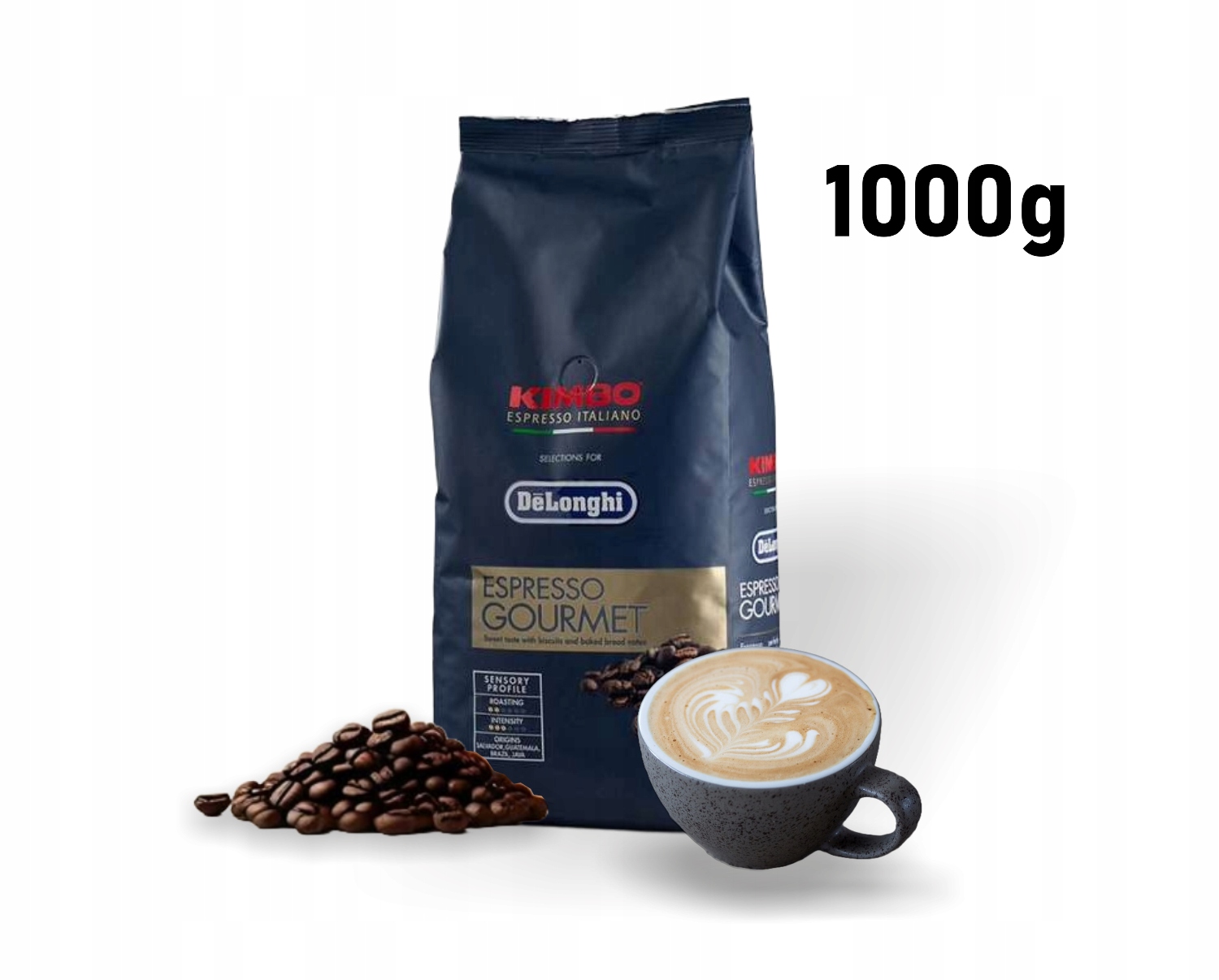 Levně Káva zrnková Kimbo DeLonghi Espresso Gourmet 1 kg do 09.2027