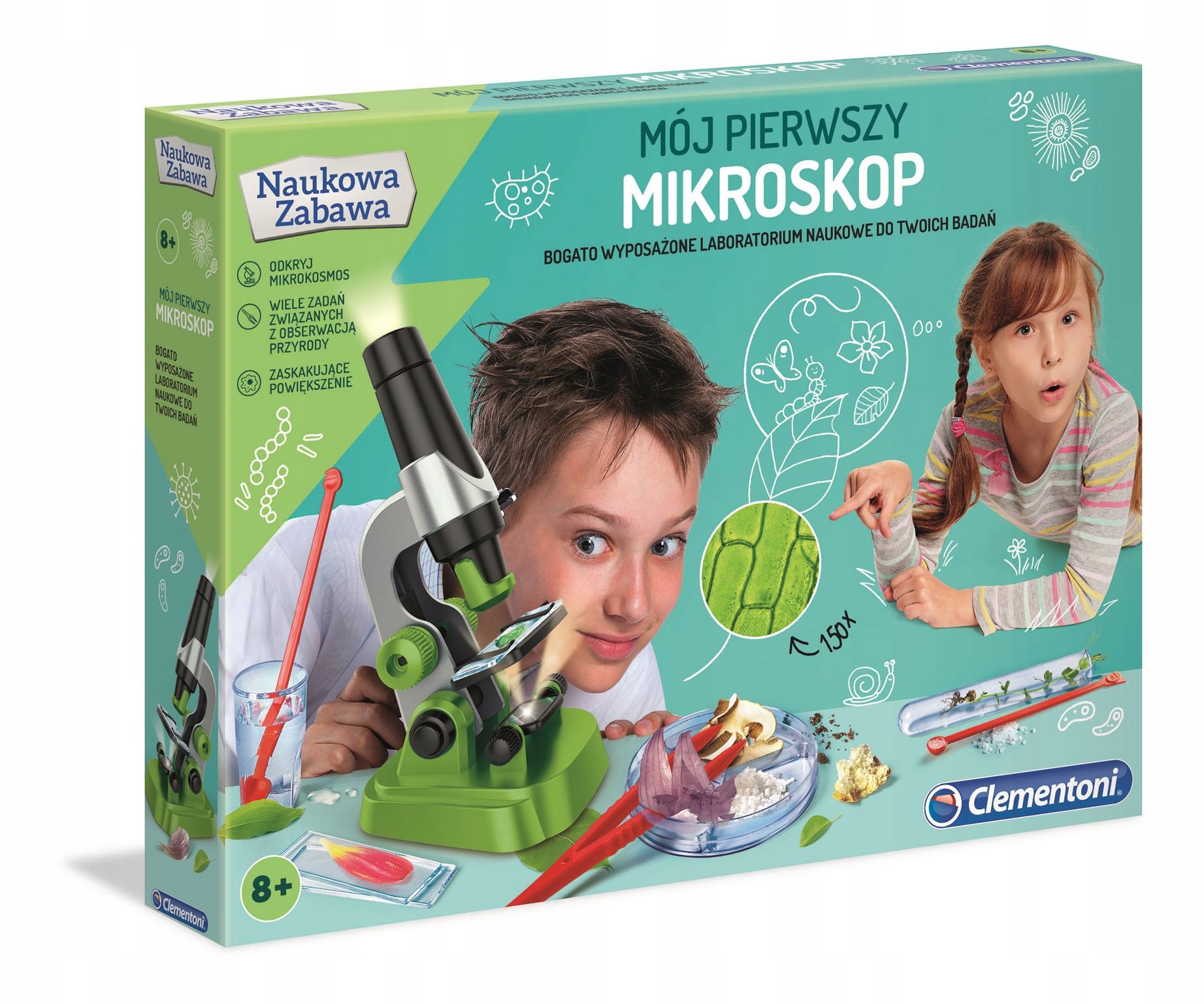 CLEMENTONI MIKROSKOP POWIĘKSZA X 150 50071 EAN (GTIN) 8005125500710