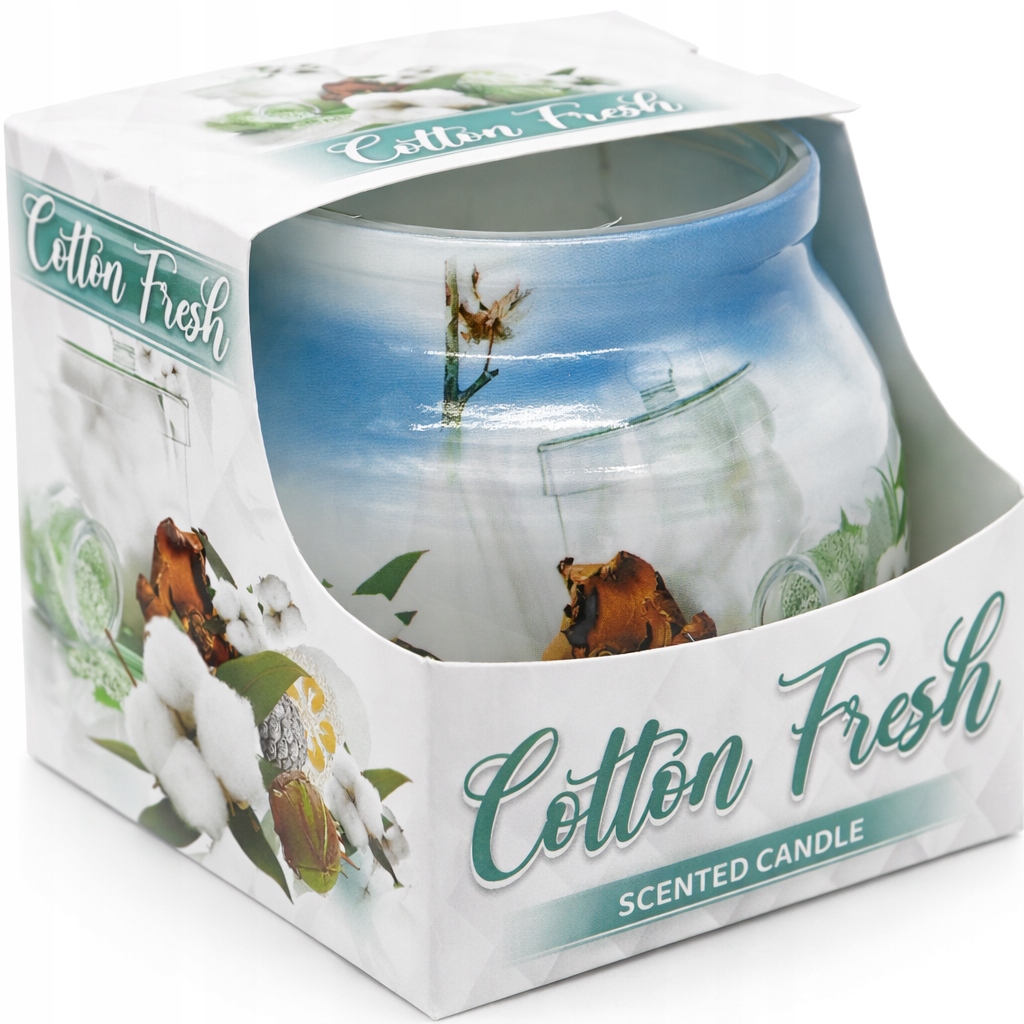 Świeca zapachowa parafinowa Miral 80 g COTTON FRESH Świeżość bawełny