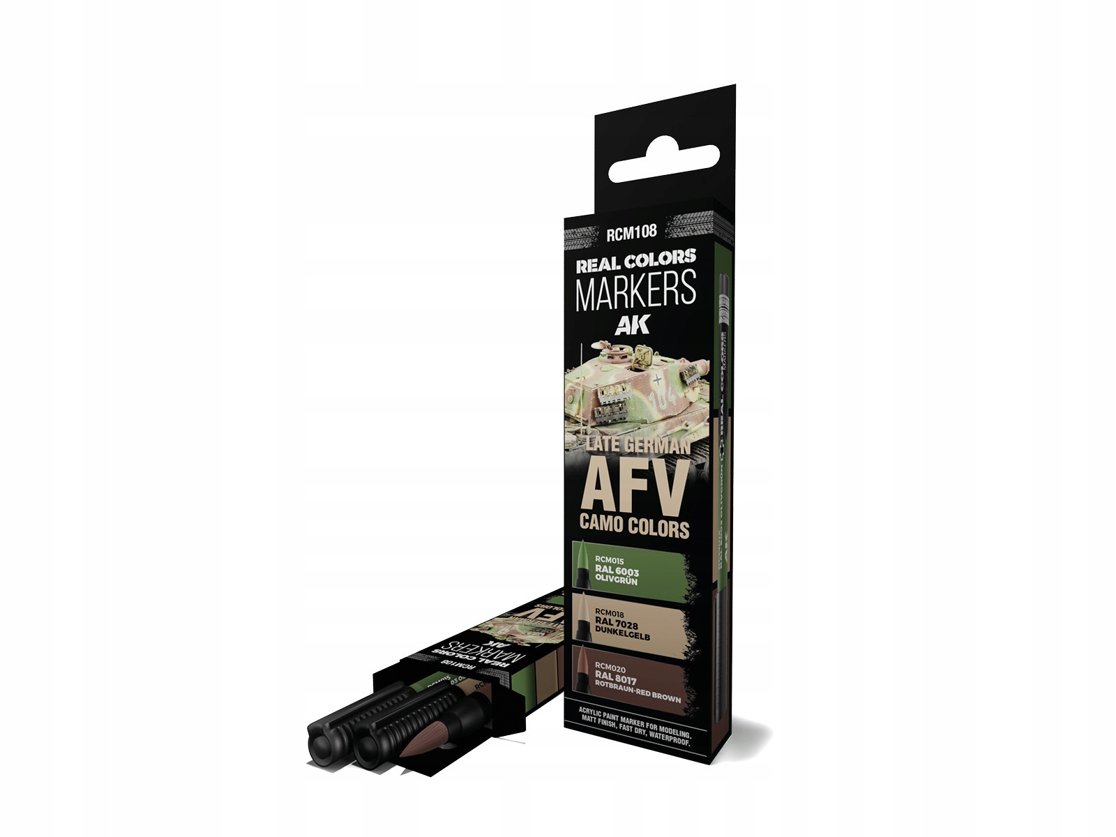 Markery RC Real Colors Late German AFV Camo Colors RCM108 AK Interactive