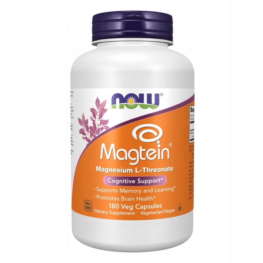 Now Foods Magtein L-treonát Hořečnatý 180 kaps. Únava Napětí Koncentrace