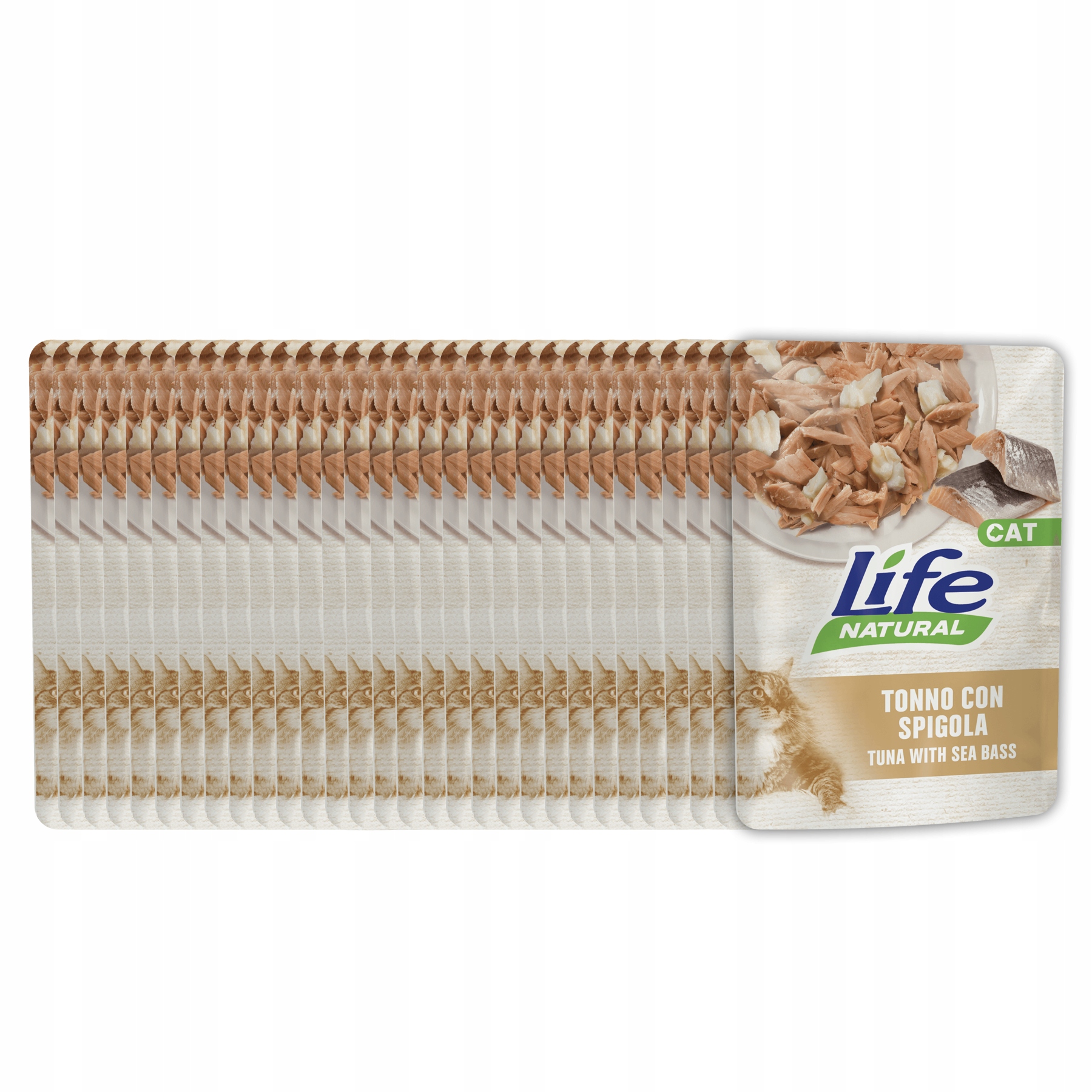 Levně Life Cat Natural Krmivo pro kočky kapsička 30x70 g tuňák mořský okoun