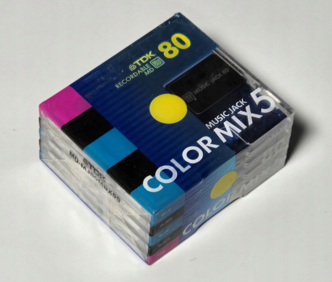Minidisky Tdk Color MIX Music Jack 80 5 Pack 5 Ks Made I N Japan
