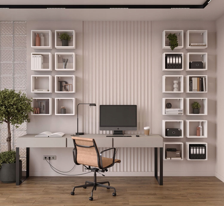 PÓŁKI ŚCIENNE ZESTAW 4 SZT DO BIURA KUCHNI SALONU Kolekcja Elior