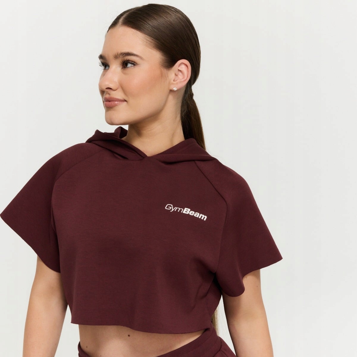 Bluza Damska Z Kapturem Relay Cropped Fig M GymBeam