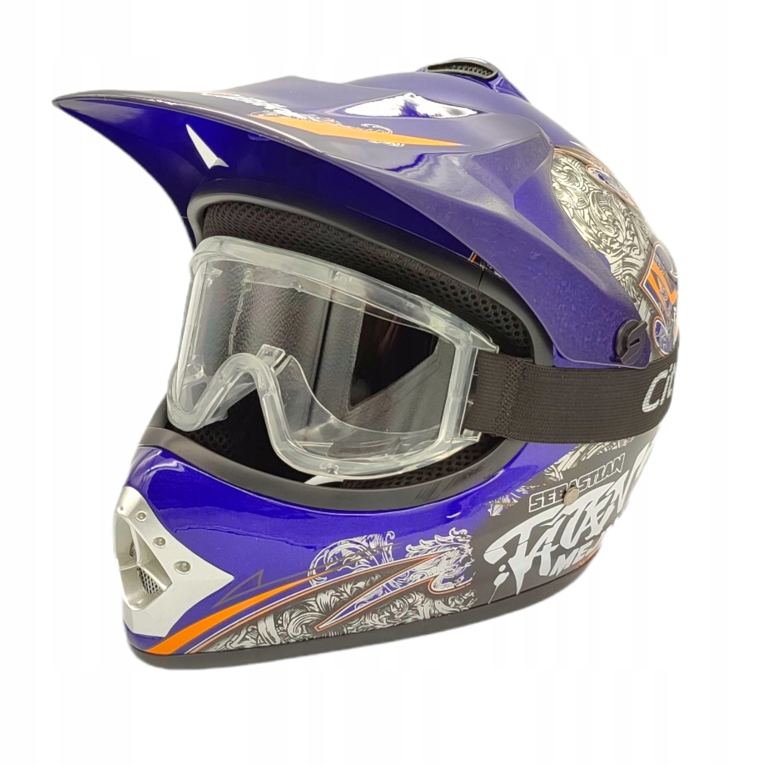 

Kask Dziecięcy Crossowy Enduro Quad Lekki + Gogle