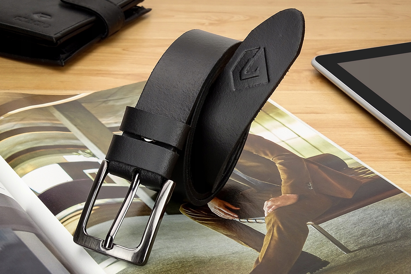 PASEK MĘSKI SKÓRZANY GRACIO DO SPODNI SKÓRA DŁUGOŚĆ PASKA 110 CM PREZENT Stan opakowania oryginalne