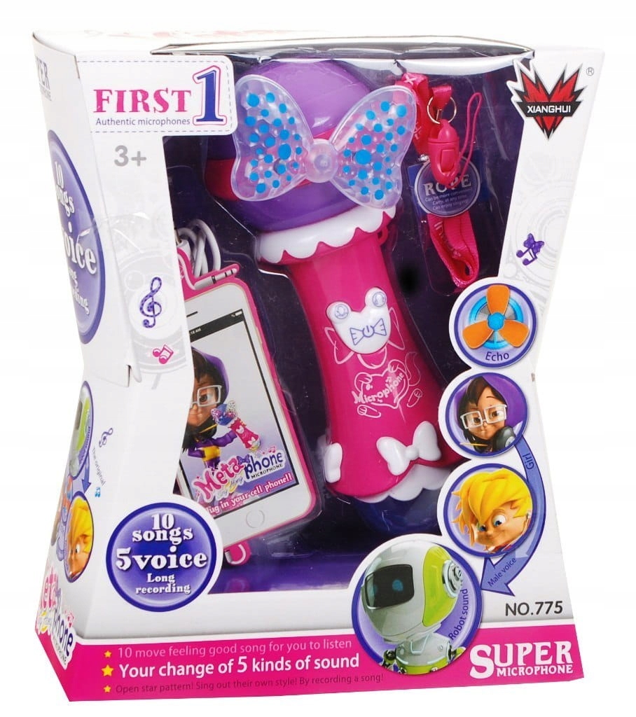 

Mikrofon Karaoke nagrywa zmienia głos MP3 Różowy