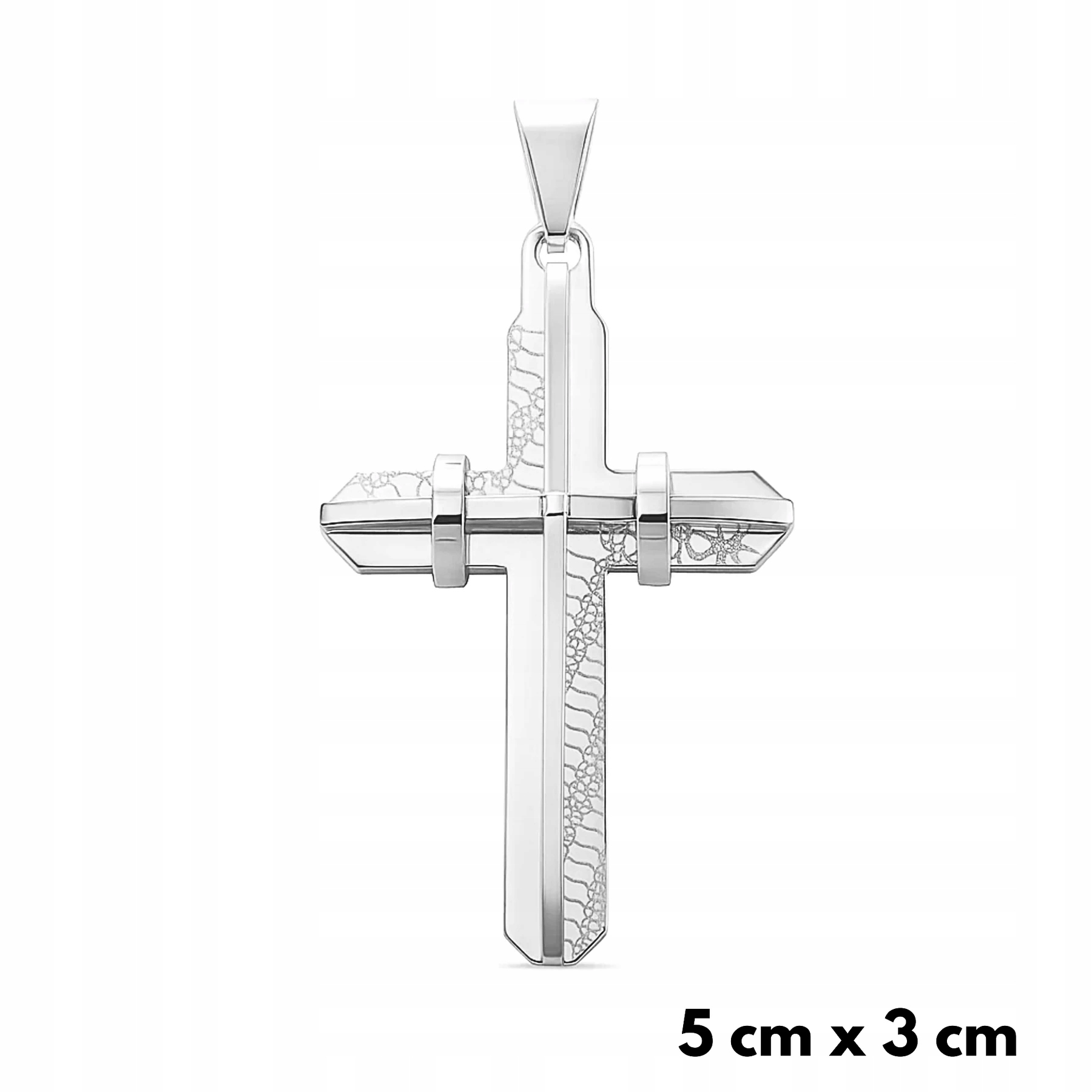 Přívěsek Modern Cross Bílé zlato Pánský Metini Pozlacený Dárek