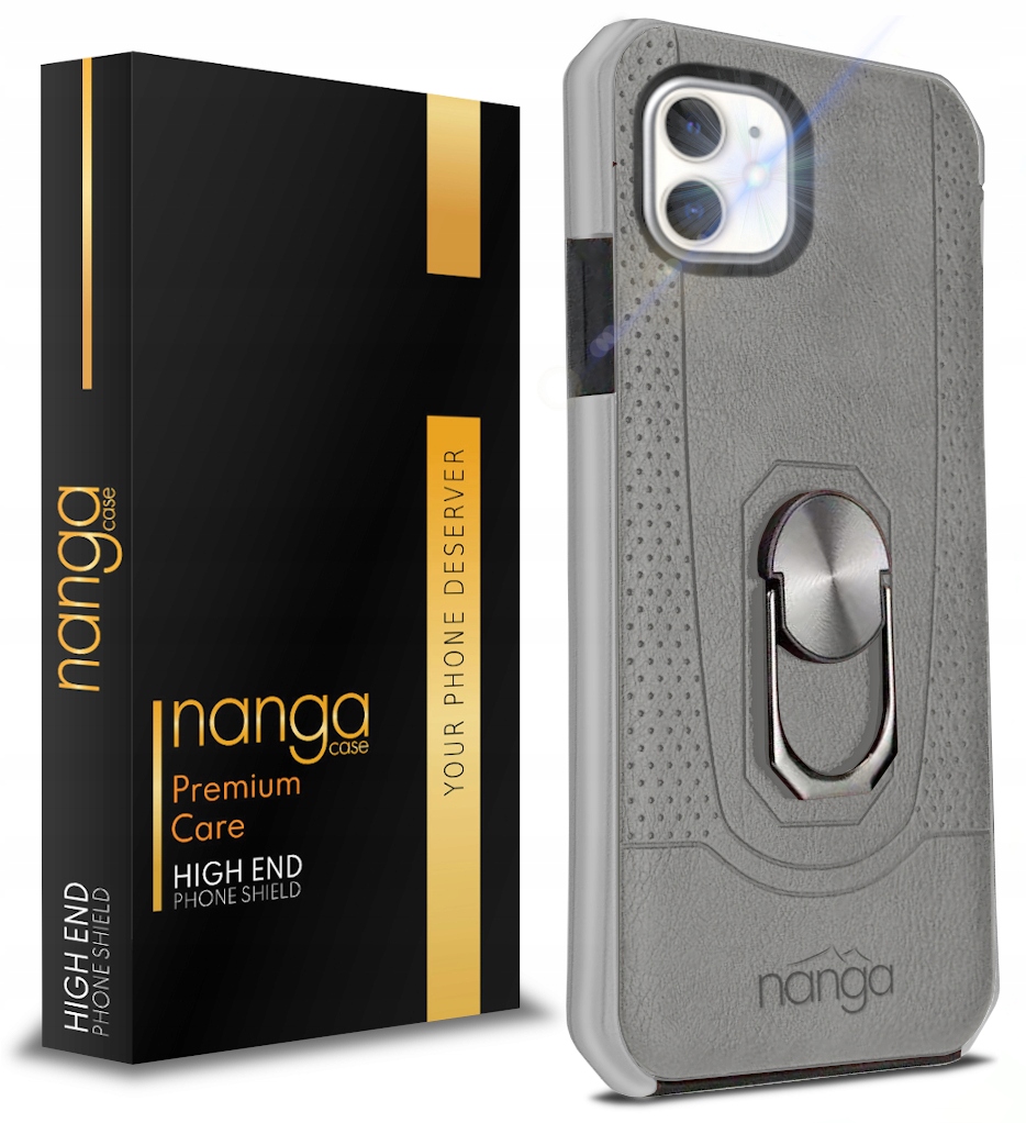 

Etui Ze Skóry Vintage Ring Do Iphone 11 Szary