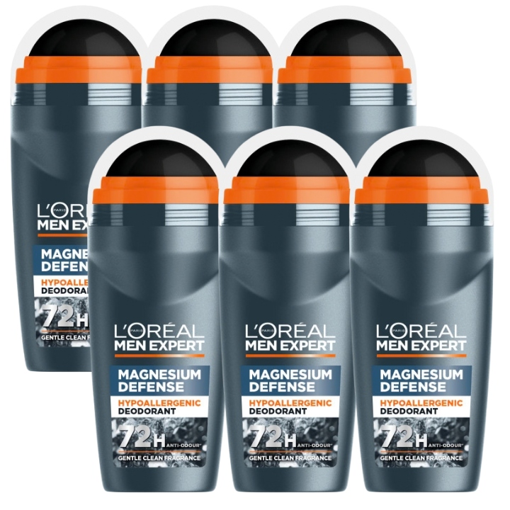 L'Oreal Paris Men Expert Magnesium Defense Hypoalergenní deodorant 6x50 ml