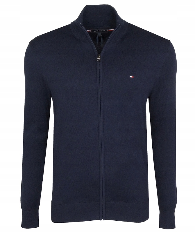 Tommy Hilfiger pánský svetr, rozepínací, bavlněný, tmavě modrý, S
