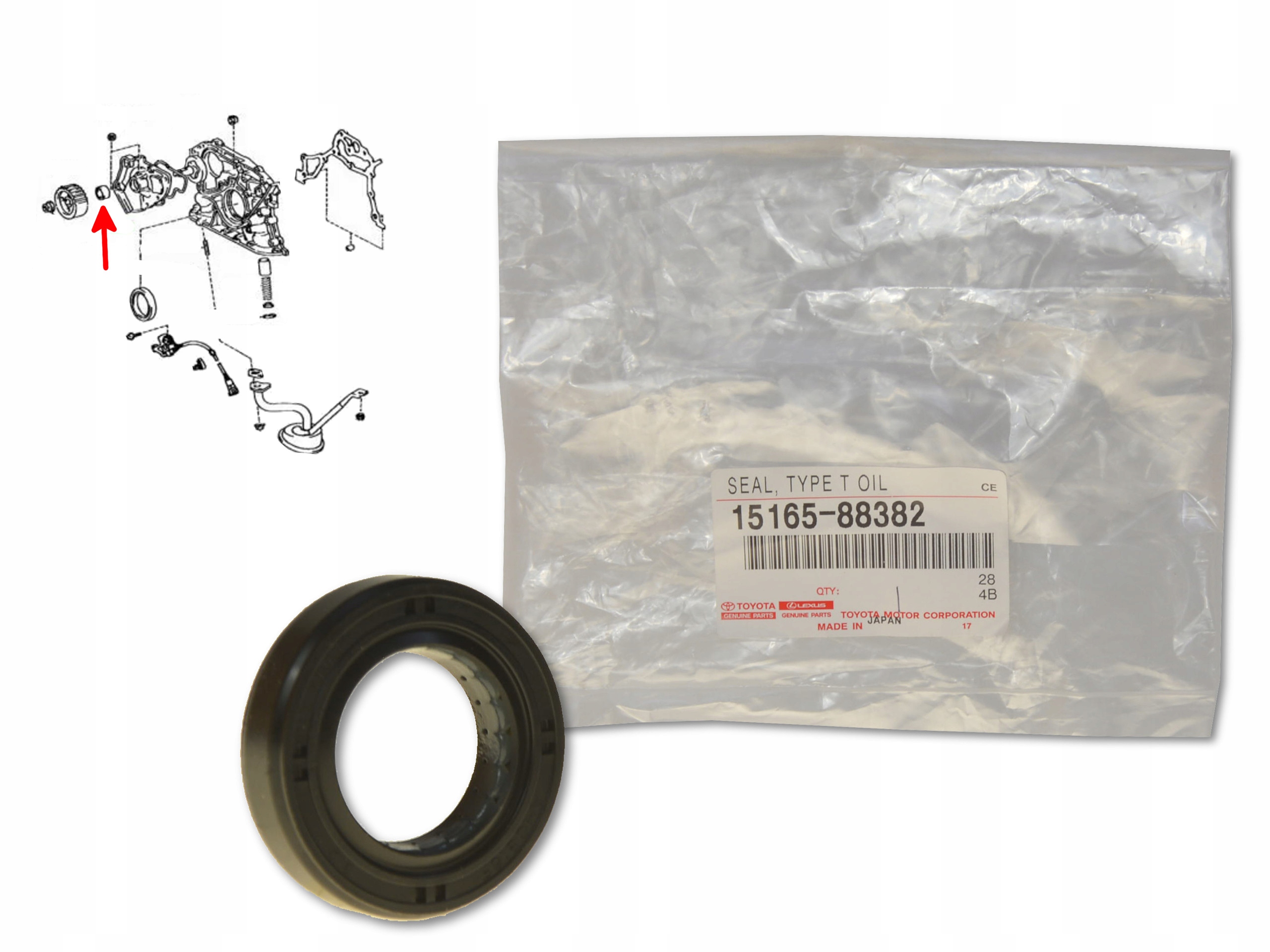 USZCZELNIACZ POMPY OLEJU 15165-88382 OE TOYOTA AVENSIS CAMRY CELICA RAV4