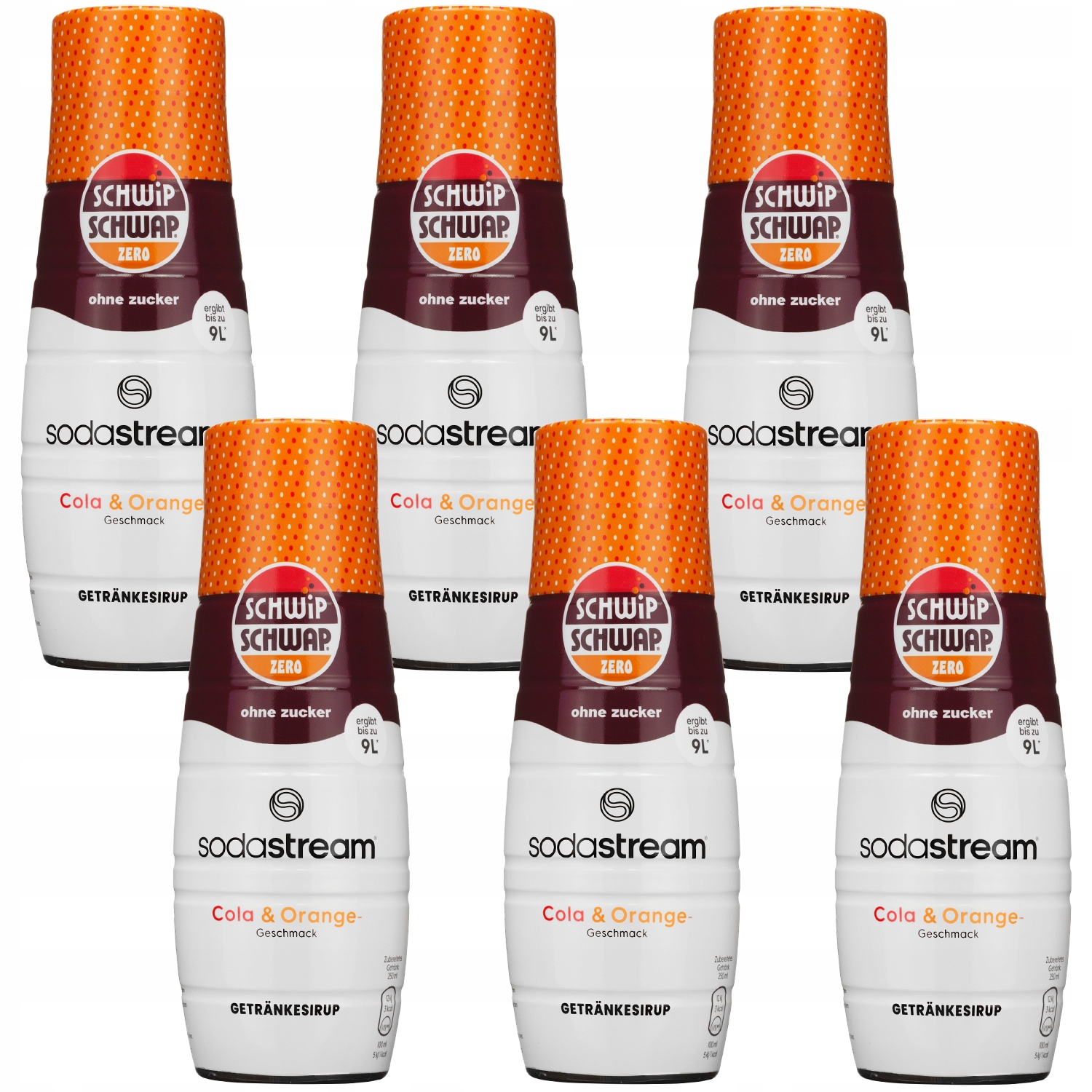 6 x Sirup Soda Stream Schwip Schwap Zero Koncentrát Pro Saturátor