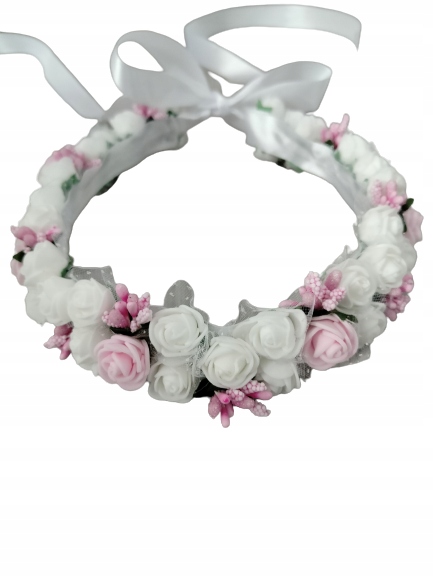Wianek komunijny opaska na Komunię wianek na głowę