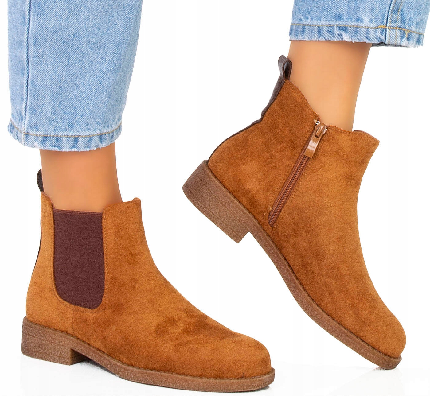 BOTKI SZTYBLETY ZAMSZOWE KLASYCZNE CAMEL OCIEPLANE 41