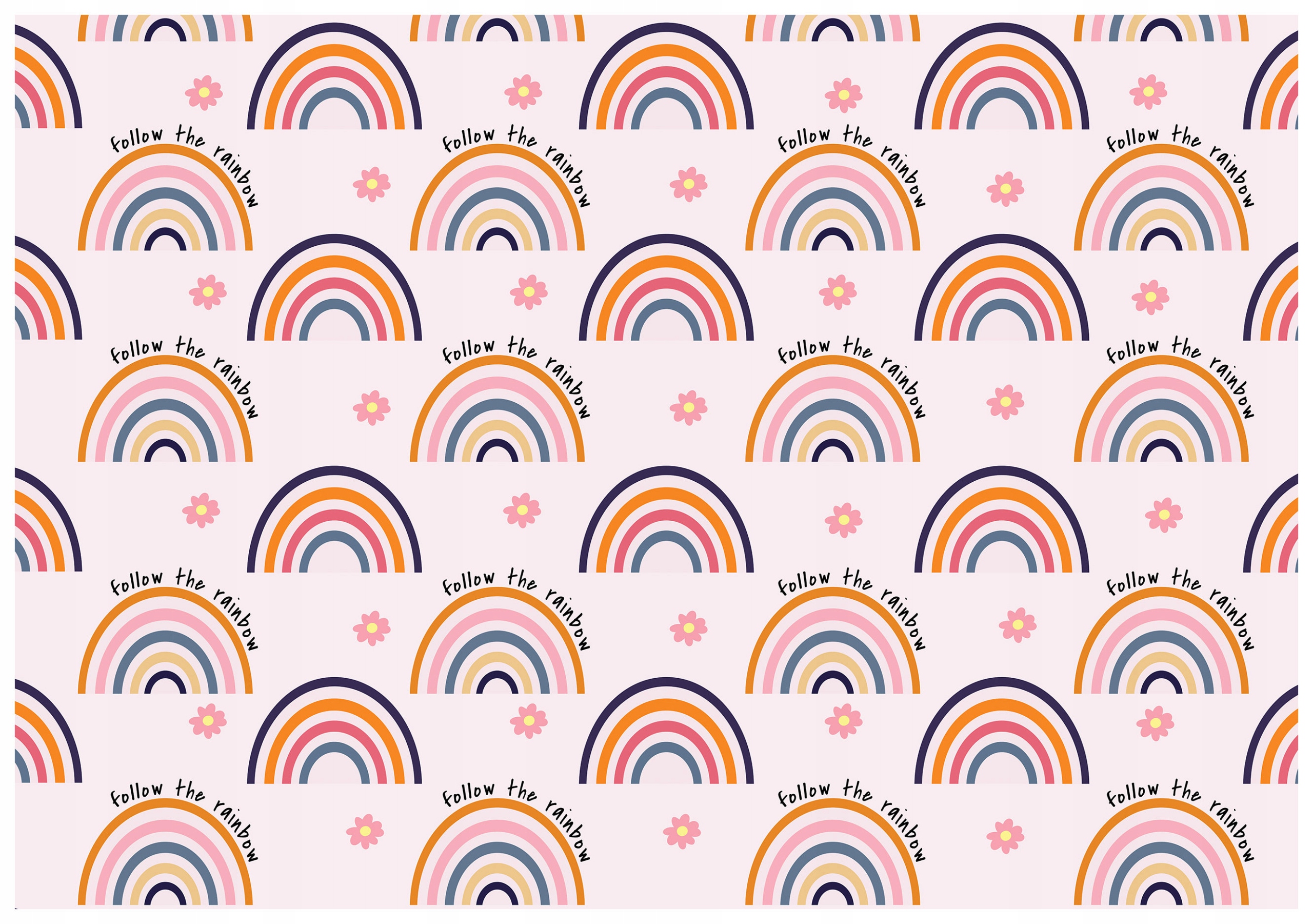 Fototapeta Pastelová duha s květinami do dětského pokoje 312x219 lepidlo