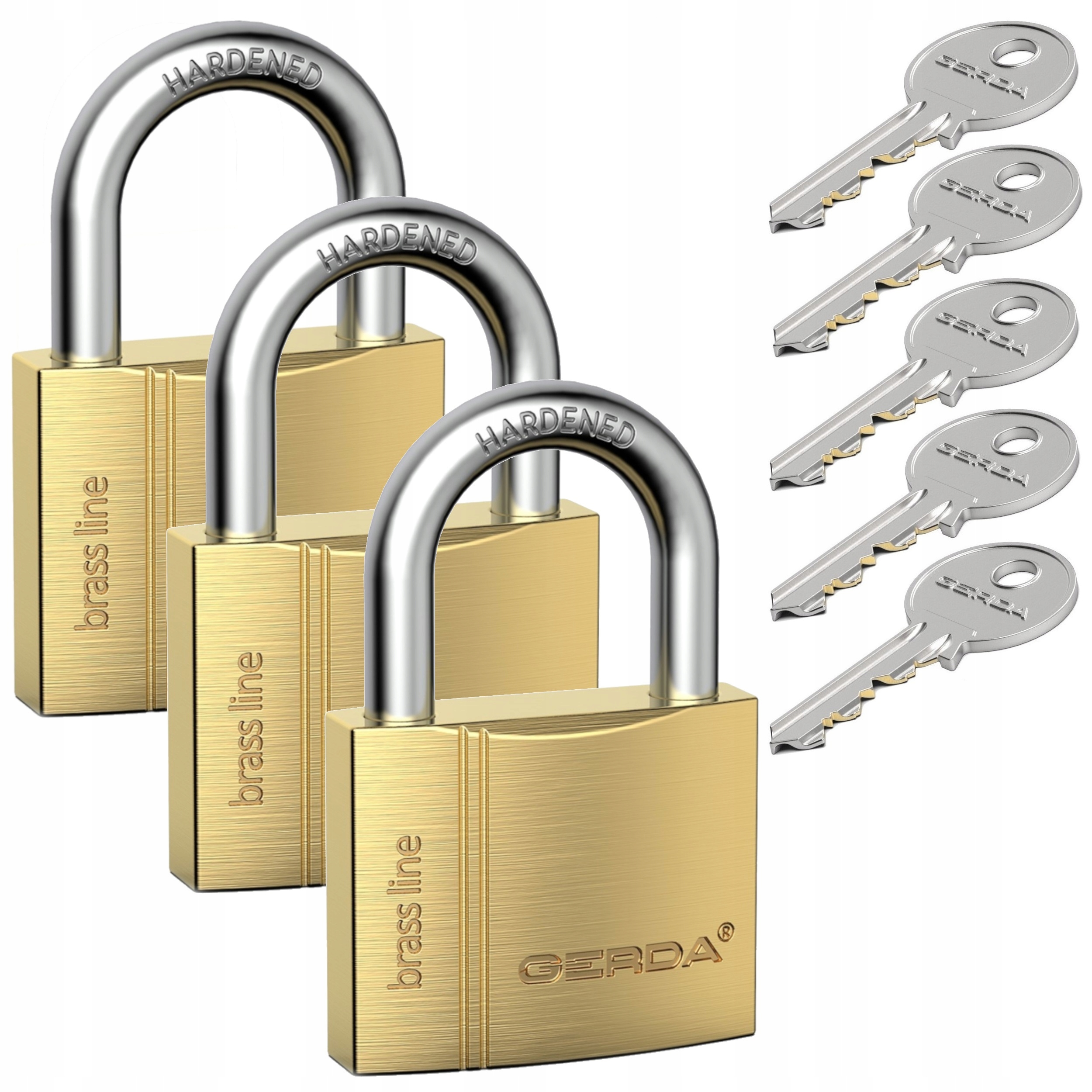 3 visací zámky Gerda Kmz S40, systém jednoho klíče