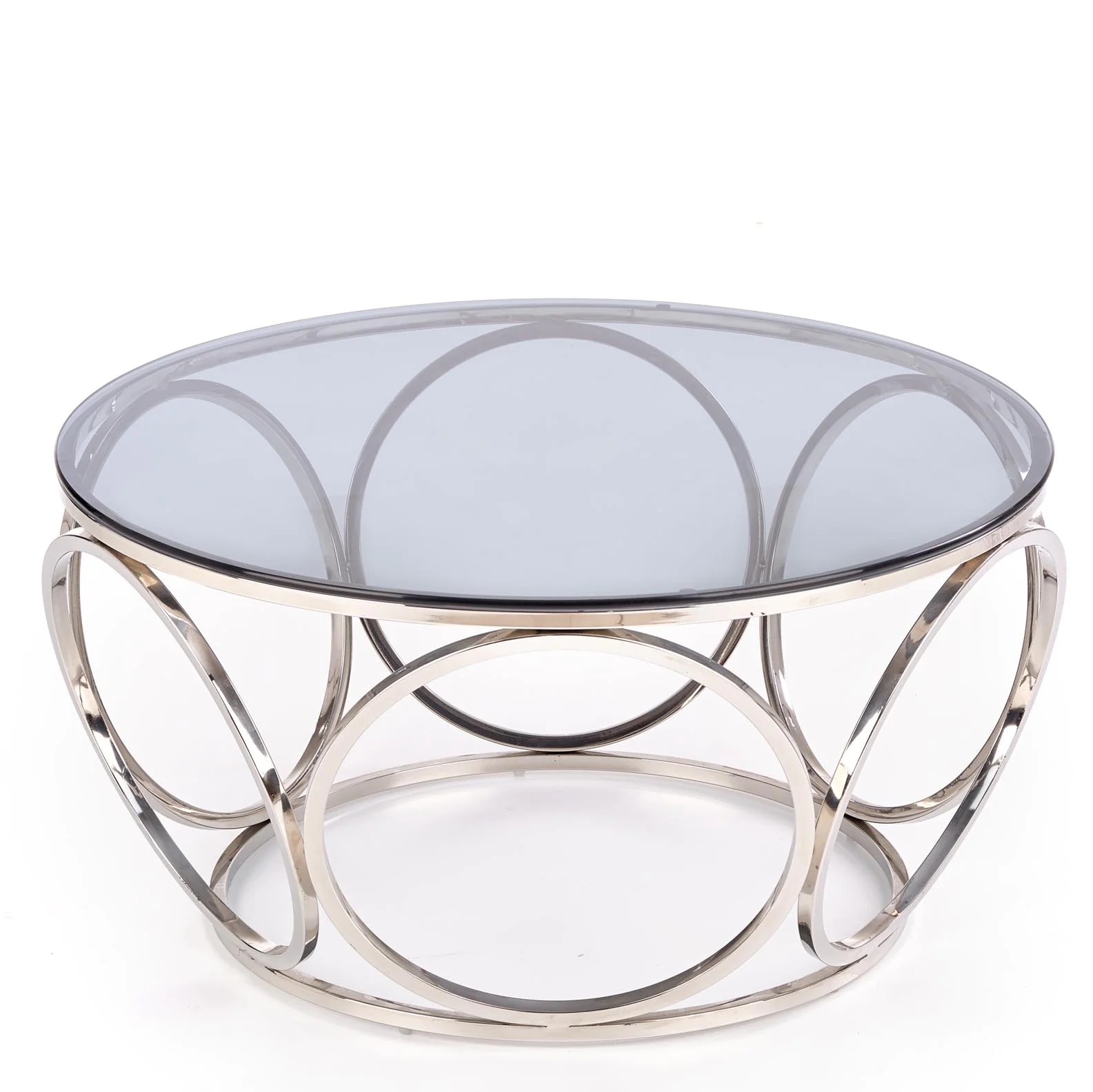 

Szklany Stolik Kawowy Glamour Erus Srebrny Chrom