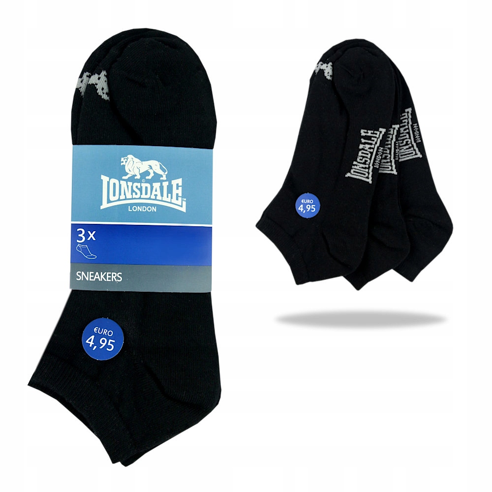 

Lonsdale Stopki Czarne 3pary LNS02_101 39-42
