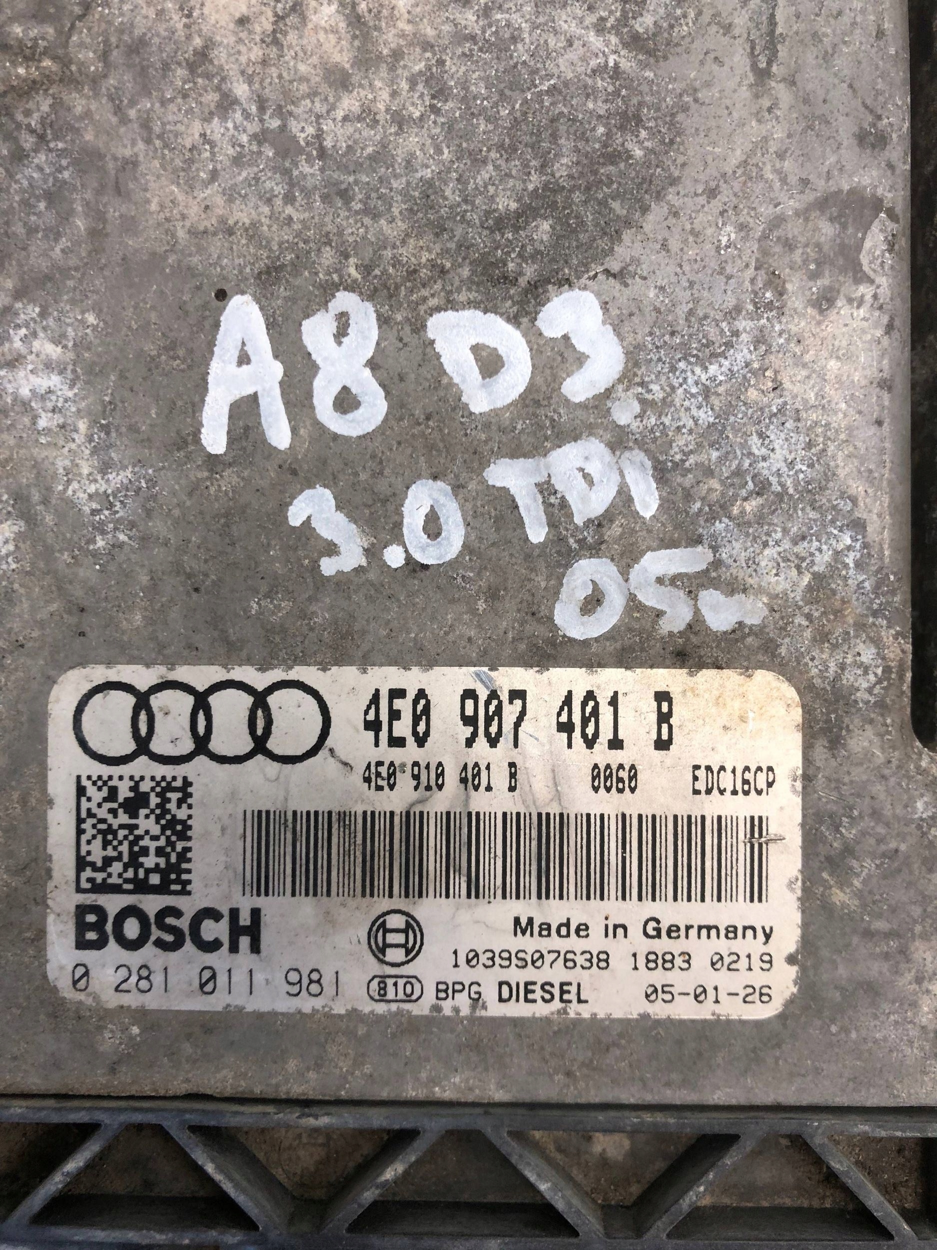 Computer DES MOTORS 3.0 TDI AUDI A8 D3 4E0907401B