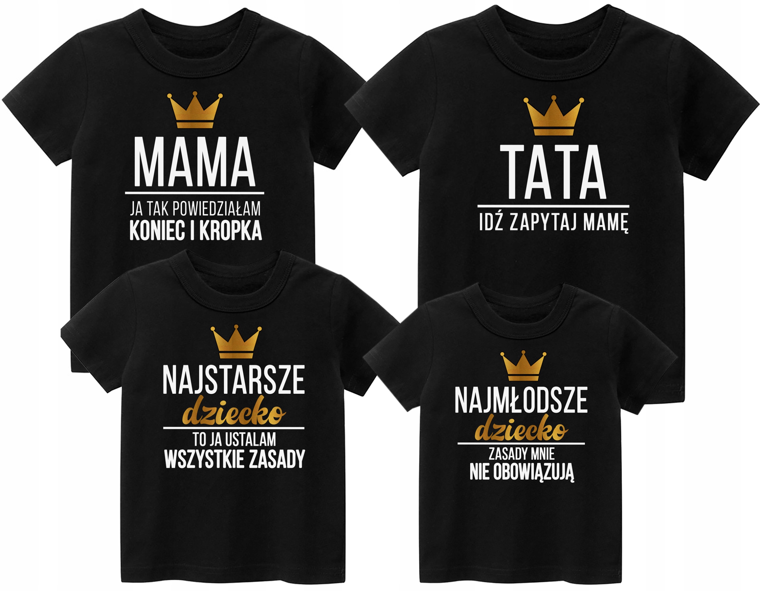 

Zestaw 4 koszulek dla rodziny Mama Tata Syn Córka