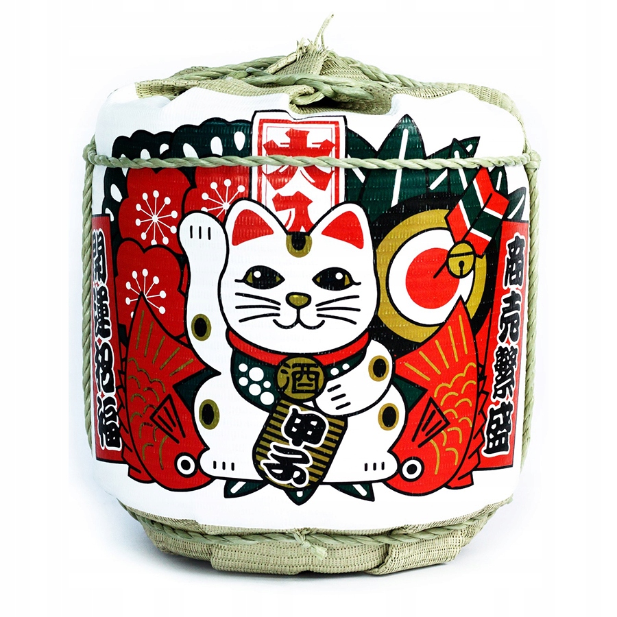 Levně Ozdobná maketa barelu Taru saké Neko 27 cm