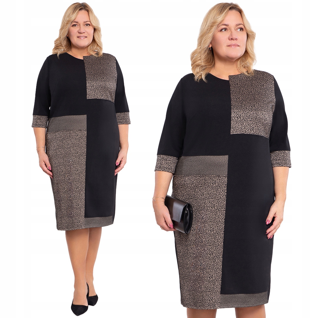 Černé šaty s potiskem zvířat 50