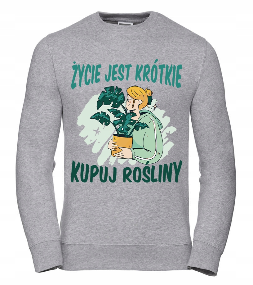 Mikina Život je krátký Kupte si rostliny L Šedá