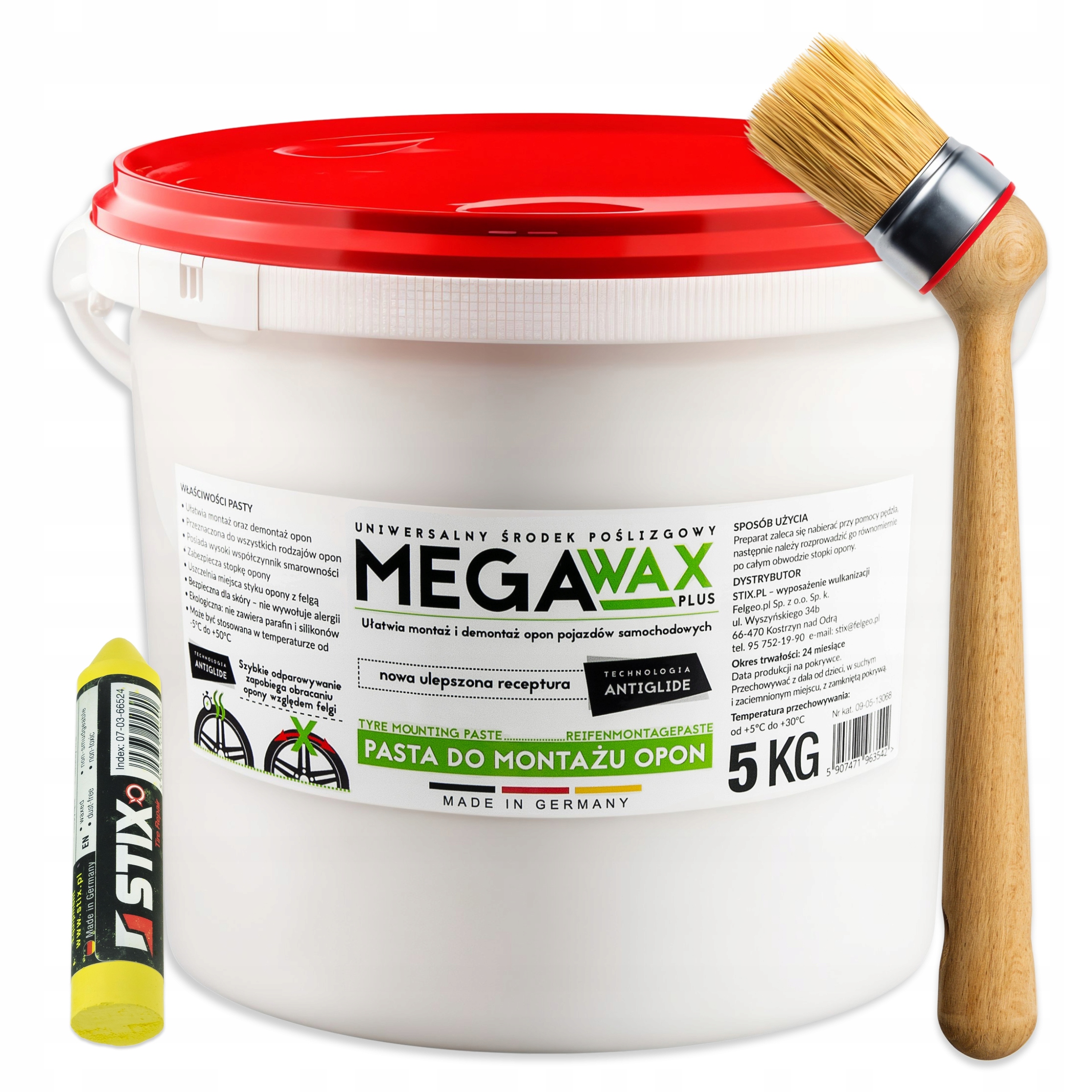 Zestaw Do Wulkanizacji Stix ZW5 Pasta 5KG Kreda Pędzel Do Opon Premium