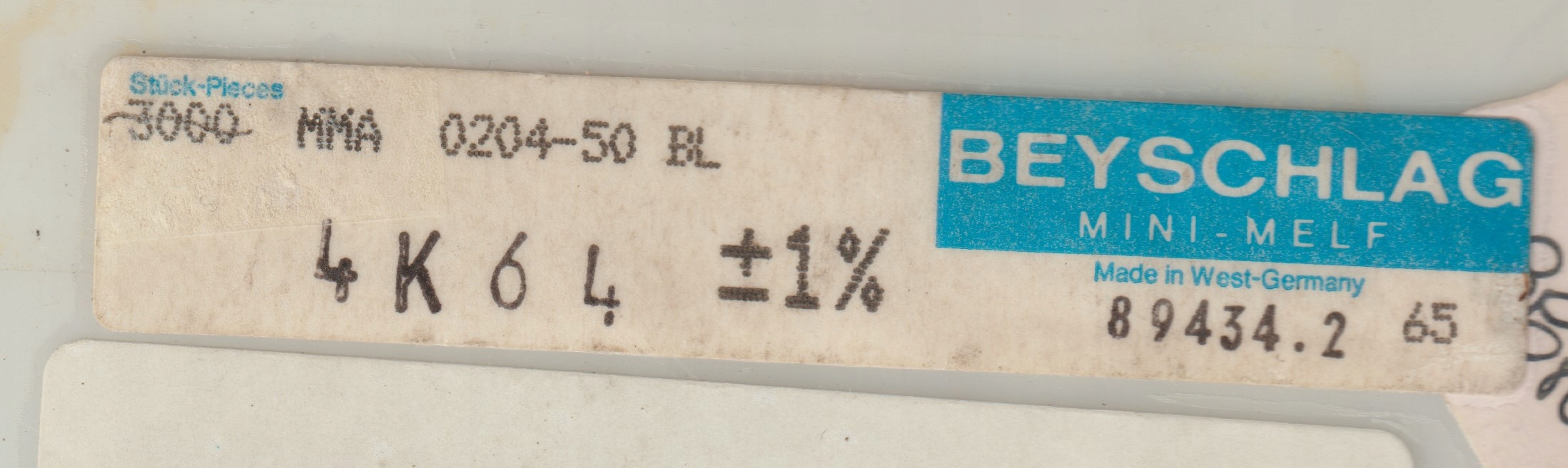 [100szt] 4K64 1% 50ppm rezystor Smd minimelf MMA0204 Beyschlag low noise