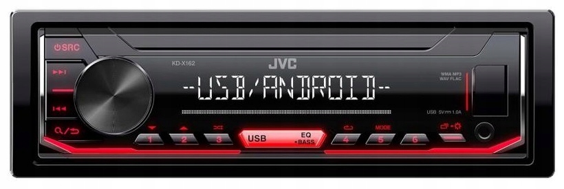 JVC KD-X162 автомобільний радіоприймач AUX MP3 USB 4X50W