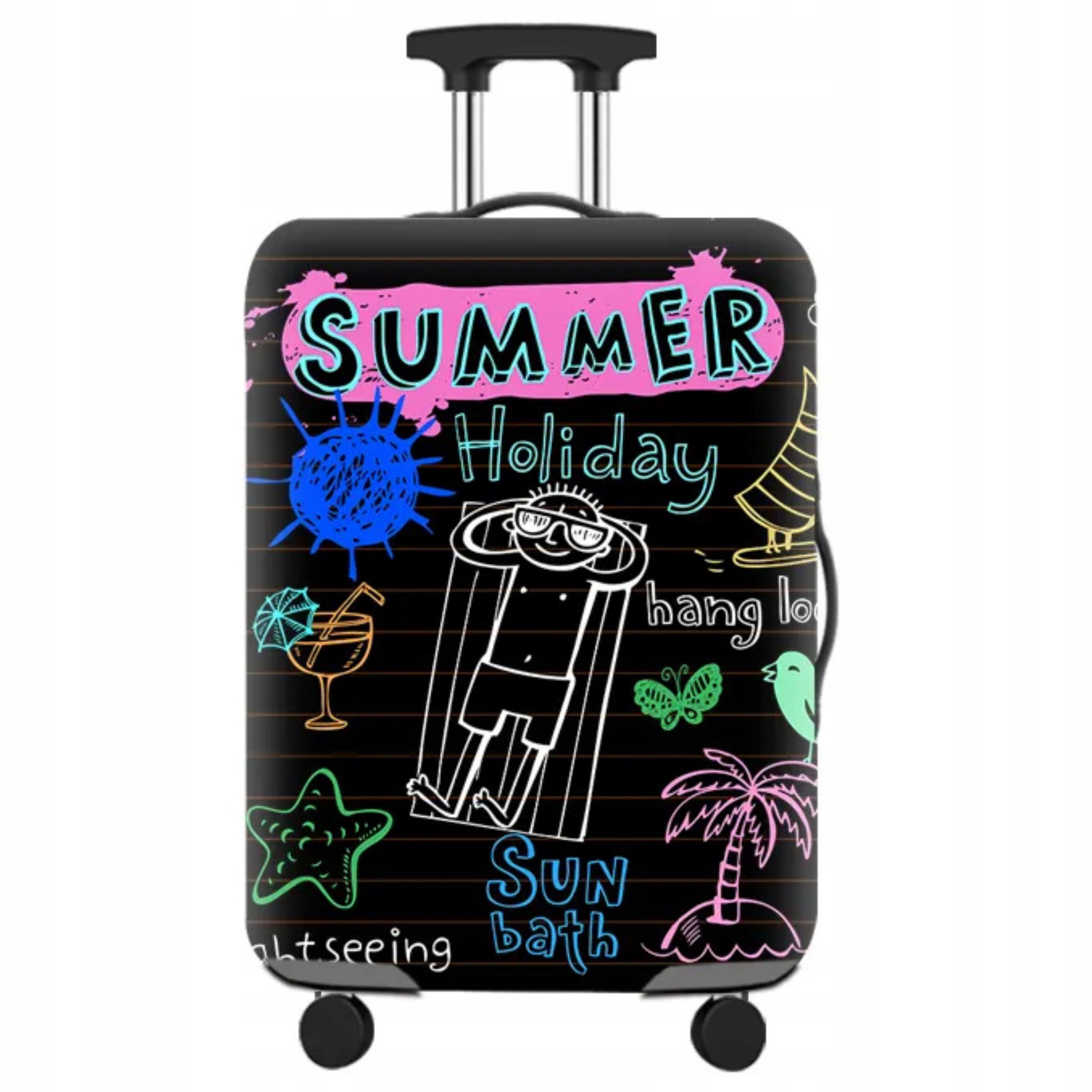 Pokrowiec Ochronny na Walizkę Podróżną Duża L Etui Bagaż 70x50x30cm P11