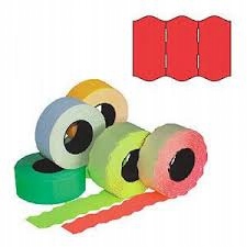 Taśma Do METKOWNIC TAŚMA Sklepowa Do CEN Cenówki 2-RZĘDOWA/FALA/FLUOR-ŻÓŁTY
