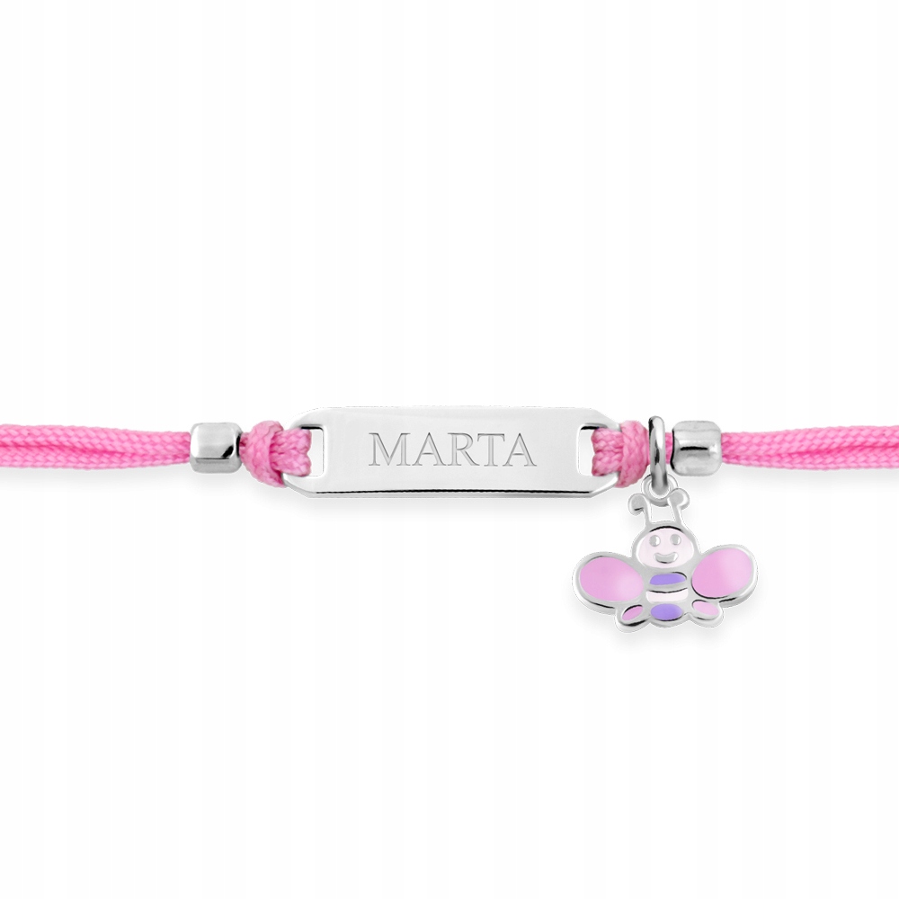 BRANSOLETKA SREBRNA 925 MOTYLEK ID GRAWER YB211 Marka Murrano