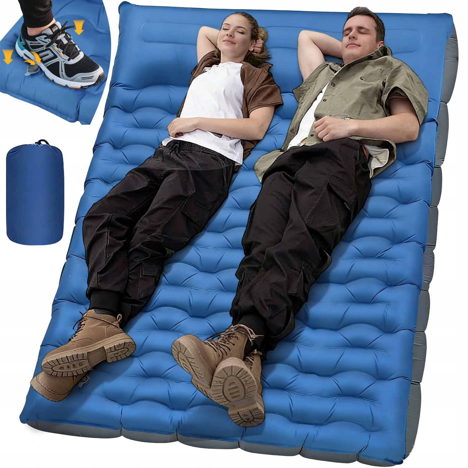 Matrace Nafukovací Samonafukovací Lůžko Double Cestování Voděodolná Zahuštěná