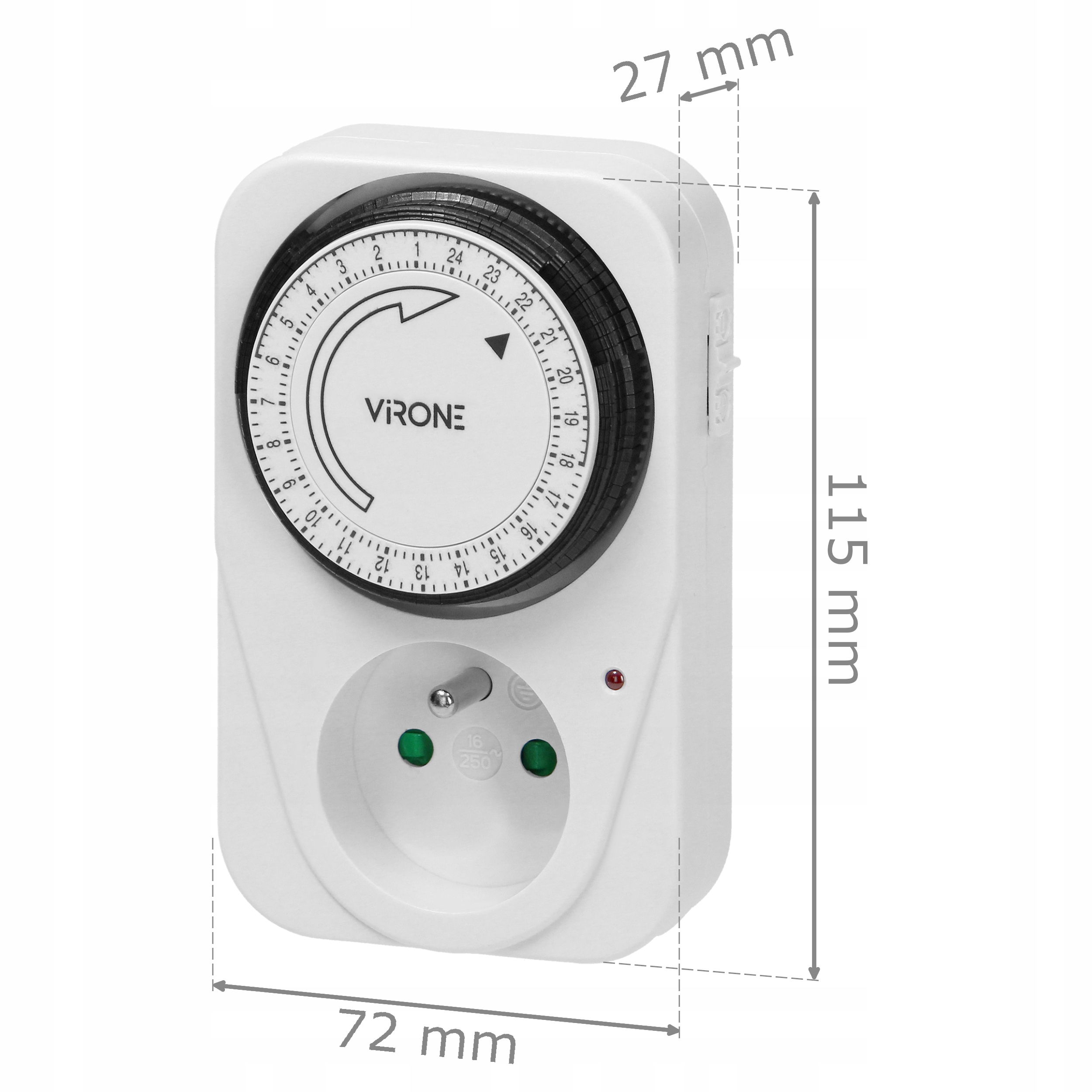 PROGRAMATOR CZASOWY TIMER WŁĄCZNIK WYŁĄCZNIK CZASOMIERZ ANALOGOWY 24H Kod producenta MT-1