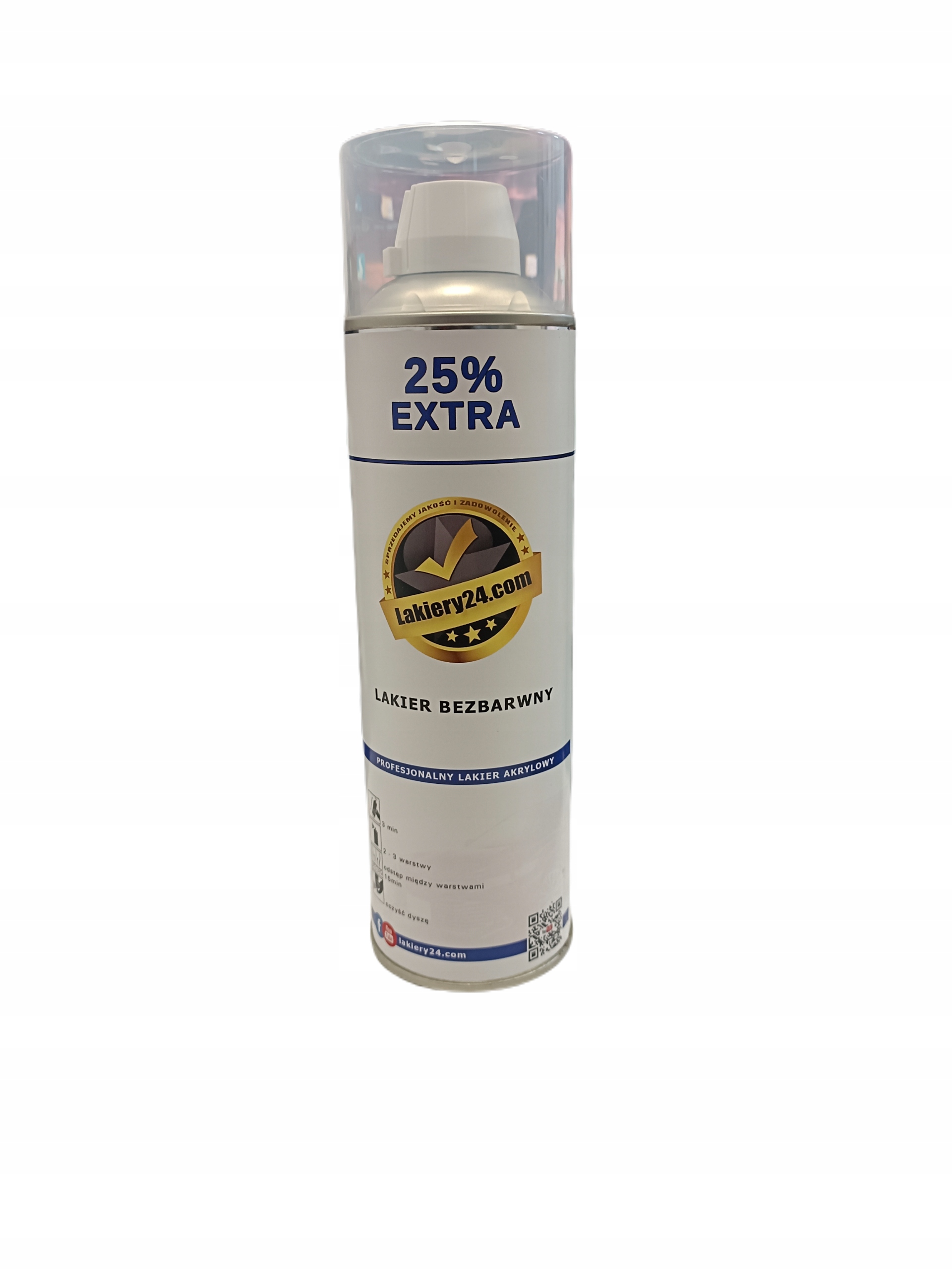 Lakier Bezbarwny Lakiery24 Połysk Akryl Spray 500ML