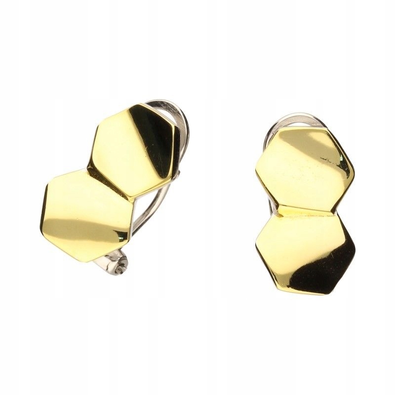 stříbrné náušnice 925 pozlacené šestiúhelníky jsou ideální jako dárek 3.99 g