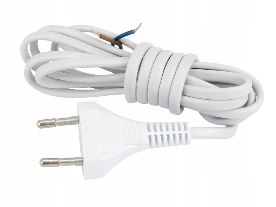 PRZEWÓD 2M Z WTYCZKĄ BIAŁY 2 x 0.5 mm2