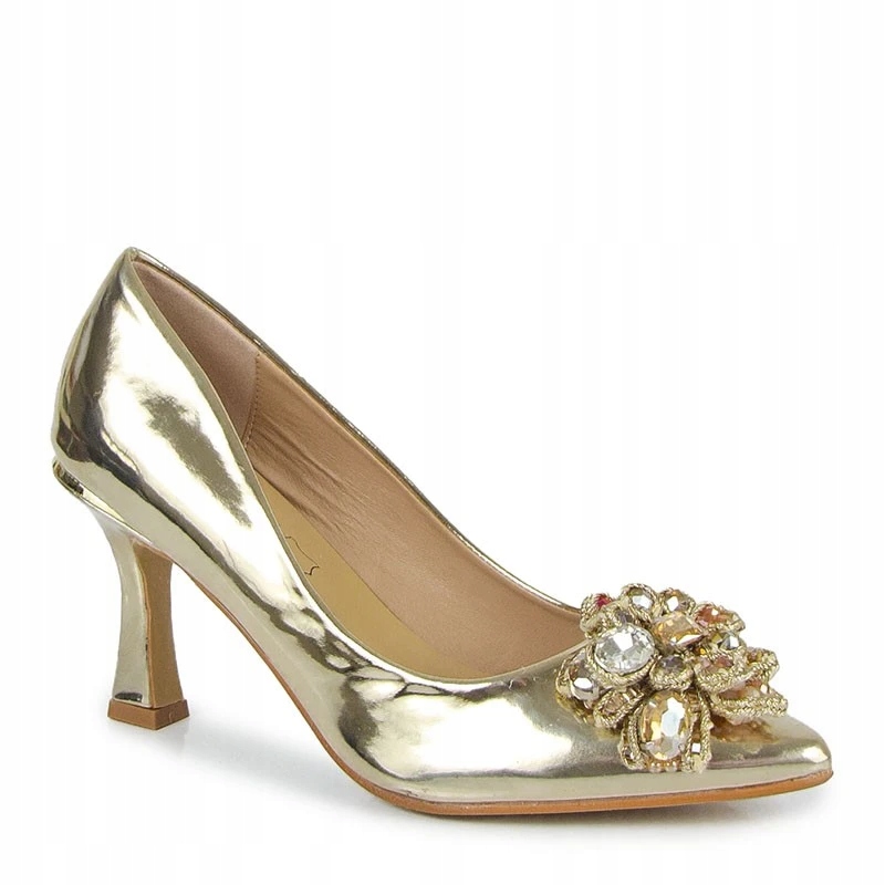 Sabatina 566-3W Lodičky Sloupek Kůže Zlaté 36