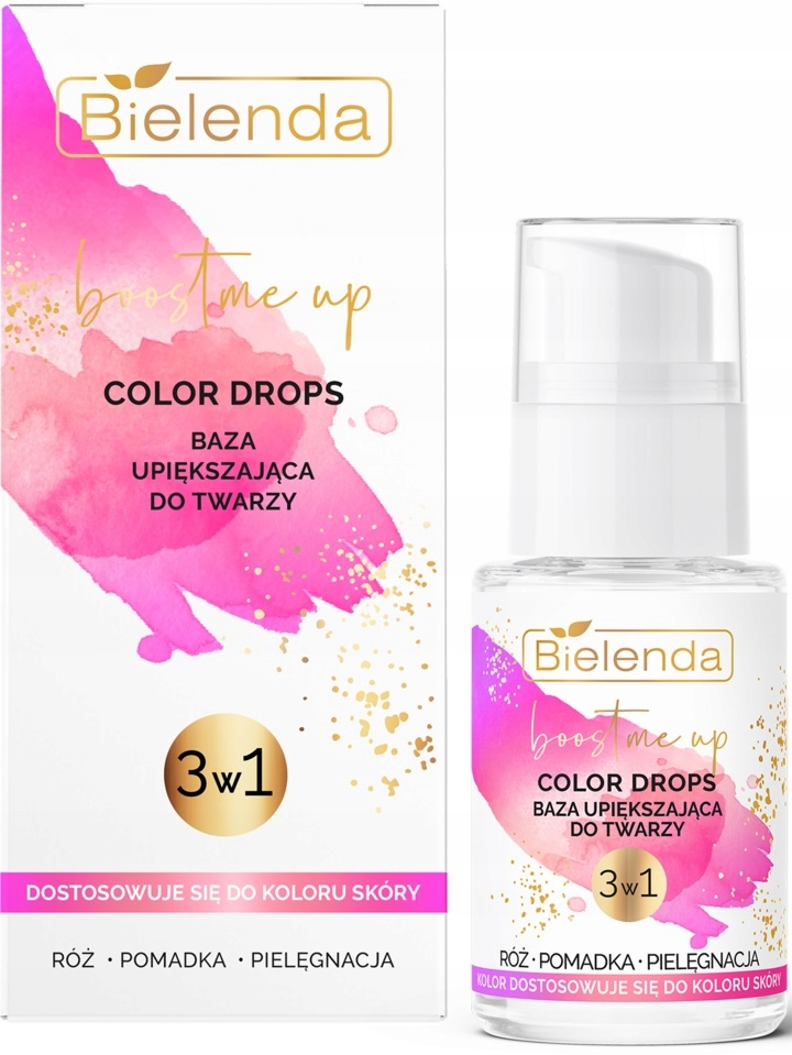BIELENDA BOOST ME UP Color drops Baza upiększająca do twarzy