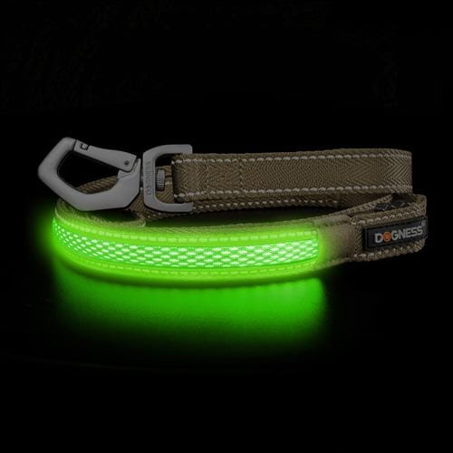 

Smycz odblaskowa Led Dogness taśma (M/L) brązowa
